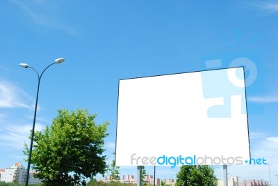 Blank Billboard On A Urban Street Stock Photo