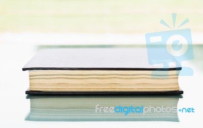 Blank Book With Black Cover Stock Photo
