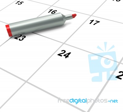 Blank Calendar Shows Appointment Schedule Or Event Stock Image
