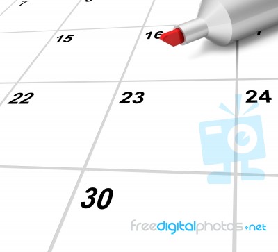 Blank Calendar Shows Plan Appointment Schedule Or Event Stock Image