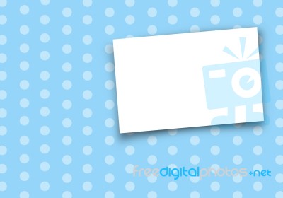 Blank Card On Blue Dot Background Stock Image