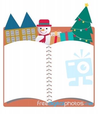 Blank Christmas Notebook Background Stock Image