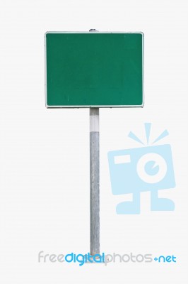 Blank Green Road Sign Stock Photo