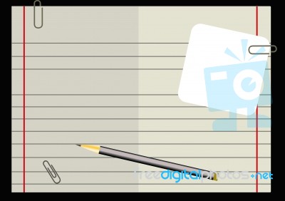 Blank Lined Sheet With Pencil Stock Image Blank Lined Sheet With Pencil Stock Image