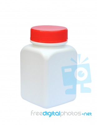 Blank Medicine Bottle On White Background Stock Photo