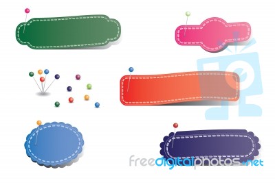 Blank Pinned Stickers Stock Image