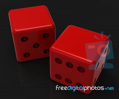 Blank Red Dice Shows Copyspace Gambling And Luck Stock Image