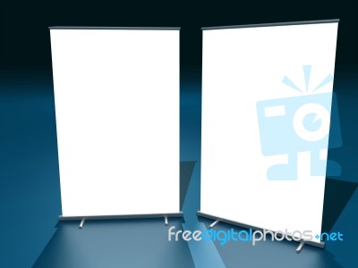 Blank Roll Up Banner Stock Image