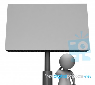 Blank Sign Shows Text Space And Board 3d Rendering Stock Image
