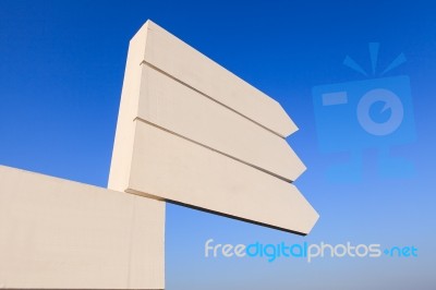 Blank Wood Sign In Blue Sky Stock Photo