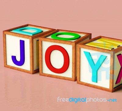 Block With Joy Text Stock Image