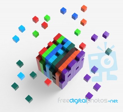 Blocks Scattered Showing Action And Solutions Stock Image