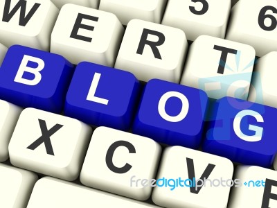Blog Computer Keys In Blue  Stock Image
