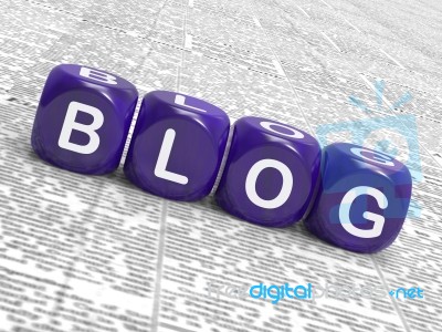 Blog Dice Show Writing News Marketing Or Opinion Stock Image