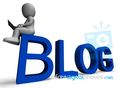 Blog Media Showing Weblog Website Stock Image