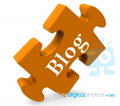Blog On Puzzle Shows Blogging Or Weblog Websites Stock Image