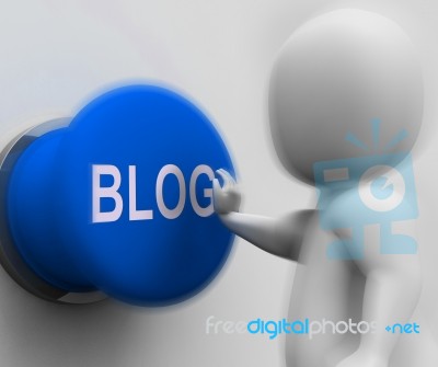 Blog Pressed Shows Online Expression Information Or Marketing Stock Image