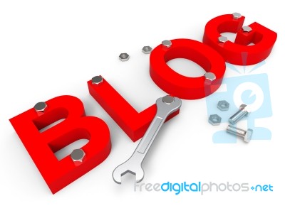 Blog Tools Indicates World Wide Web And Blogger Stock Image