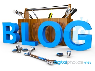 Blog Tools Means World Wide Web And Blogger Stock Image