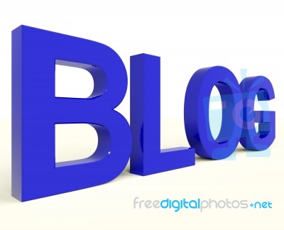 Blog Word In Blue Stock Image