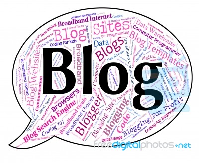 Blog Word Indicating Internet Online And Weblog Stock Image