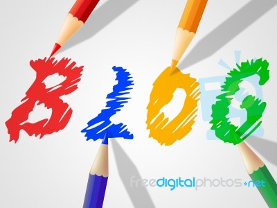 Blog Word Shows World Wide Web And Online Stock Image