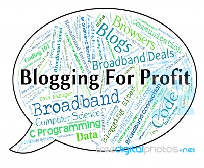 Blogging For Profit Indicates Weblog Earning And Earns Stock Image