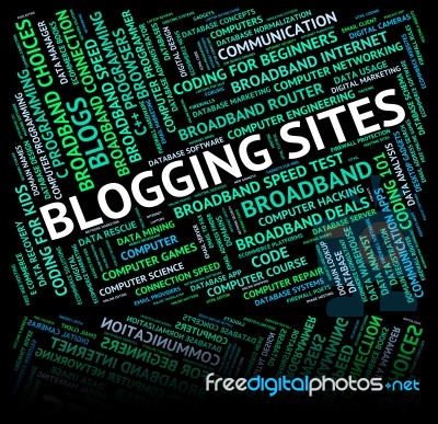 Blogging Sites Means Web Host And Weblog Stock Image