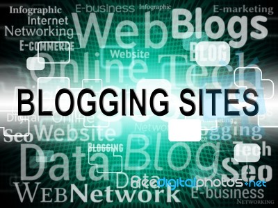 Blogging Sites Shows Web Weblog And Websites Stock Image