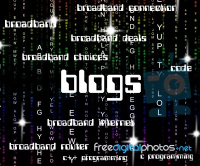 Blogs Word Indicates Online Websites And Blogger Stock Image
