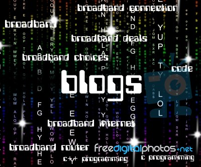 Blogs Word Indicates Online Websites And Blogger Stock Image