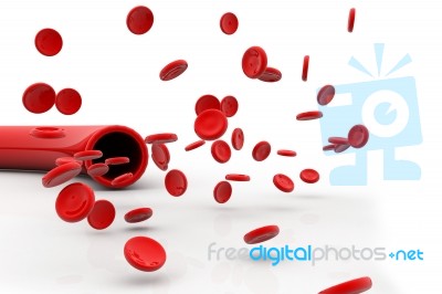 Blood Vein With Red Blood Cells Stock Image