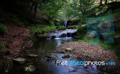 Blow Gill Waterfall - Hawnby Moor Waterfall Stock Photo