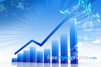 Blue 3d Graph Stock Image