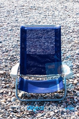 Blue Beach Chair Stock Photo