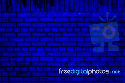 Blue Brick Wall Stock Photo