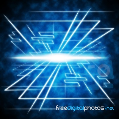 Blue Brightness Background Shows Piercing Light And Rectangles
 Stock Image