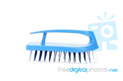 Blue Brush For Cleaning Stock Photo