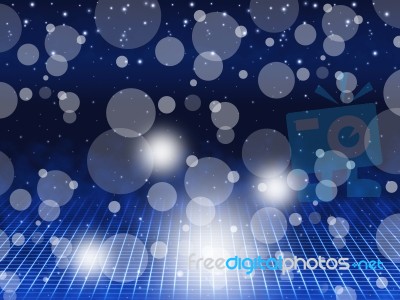 Blue Bubbles Background Means Floating Circles And Brightness Stock Image