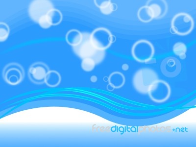 Blue Bubbles Background Shows Round And Wavy Stock Image