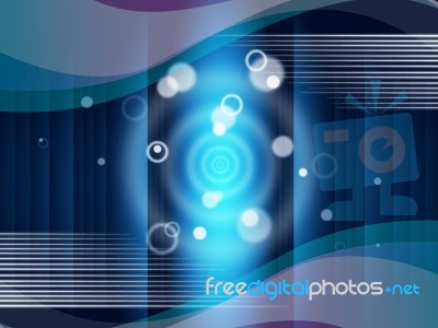 Blue Circles Background Means Bubbles And Curvy Lines
 Stock Image