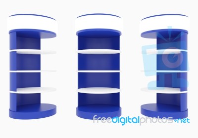 Blue Circular Shelves Stock Image