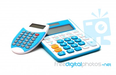 Blue Color Calculators Stock Photo