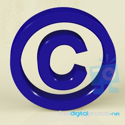 Blue Copyright Sign Stock Image
