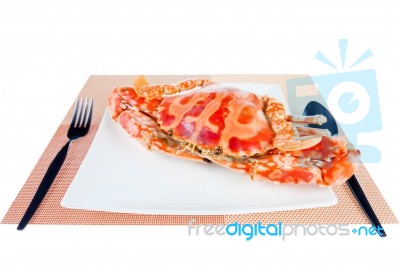 Blue Crab,isolated On White Background Stock Photo