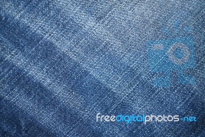 Blue Demin Fabric Texture Background Stock Photo