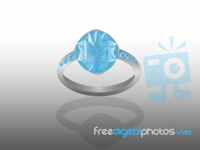 Blue Diamond Ring Stock Image