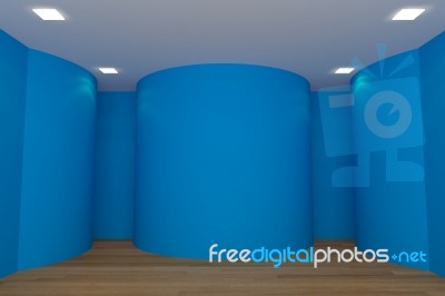 Blue Empty Room Stock Image