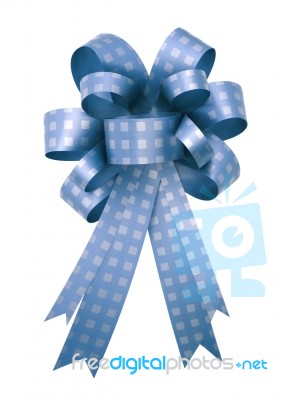 Blue Gift Ribbon And Bow Stock Photo