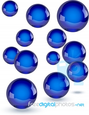 Blue Glossy Balls Stock Image